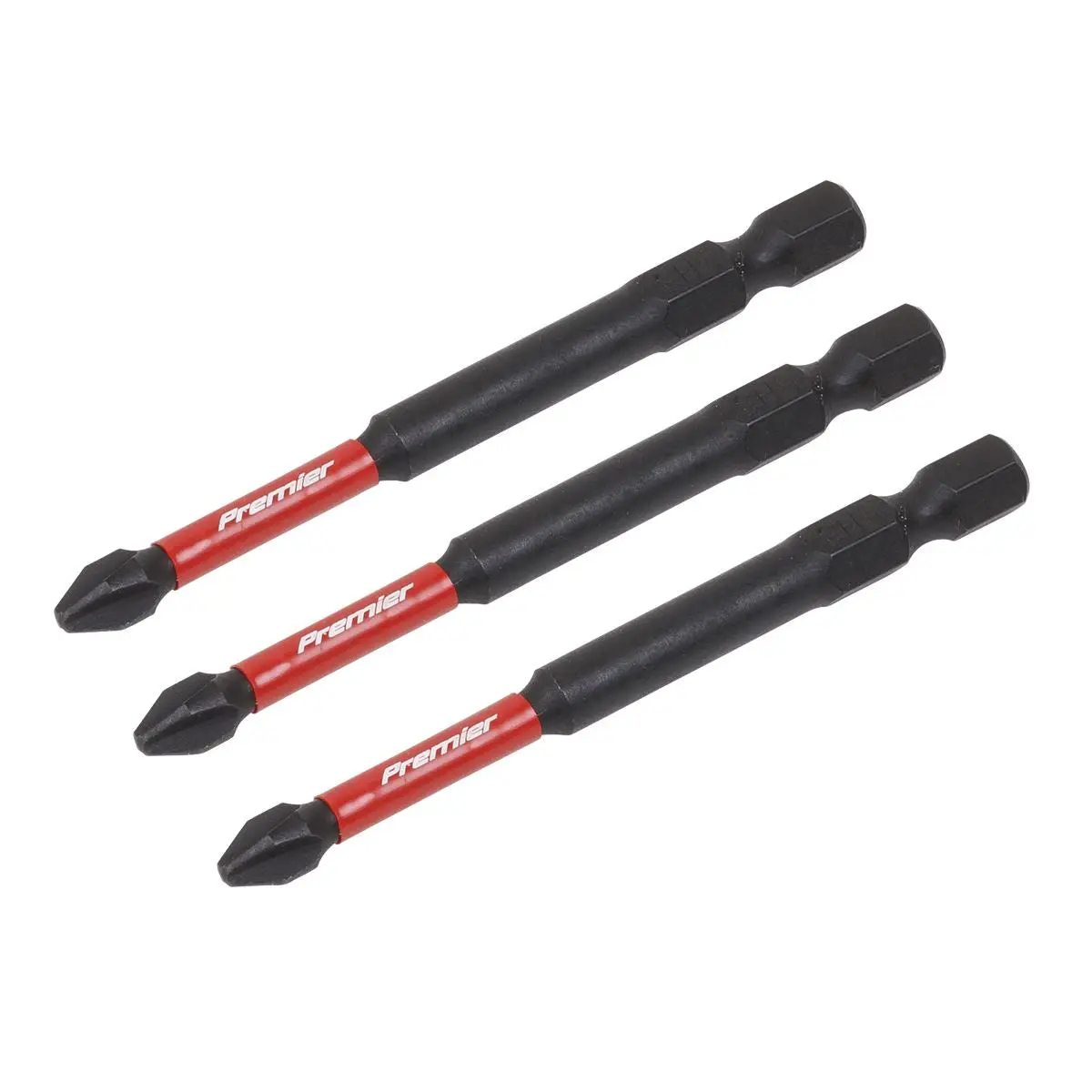 Sealey Premier Phillips #2 Impact Power Tool Bits 75mm - 3pc - Image 3