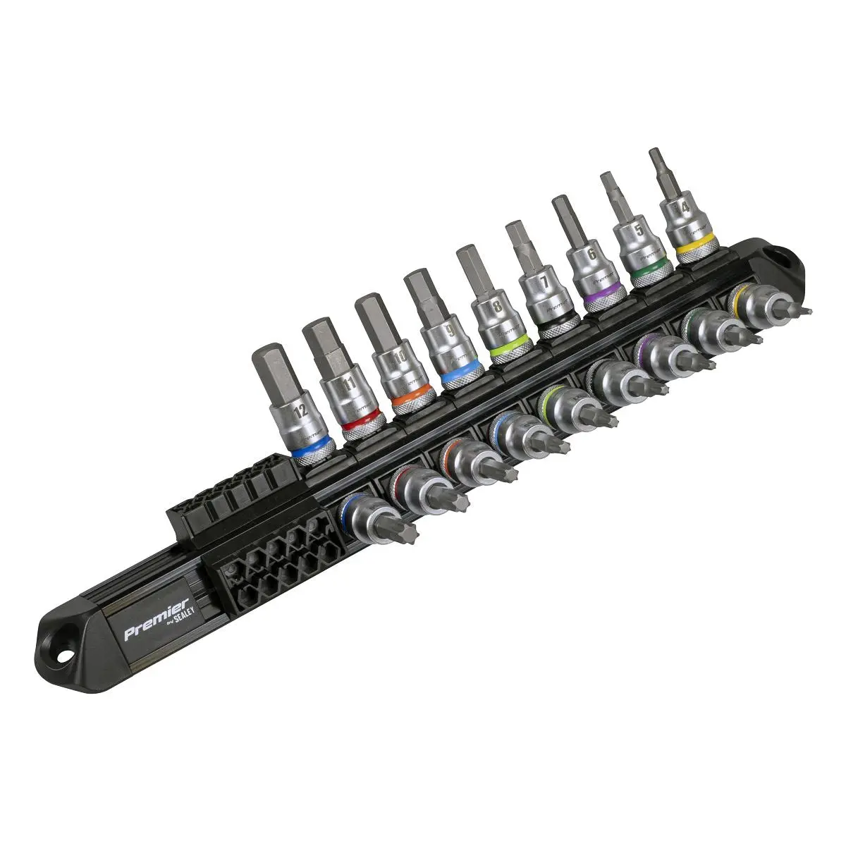 Sealey Premier Platinum Series Hex & TRX-Star* Socket Bit Set 3/8"Sq Drive 18pc - Image 3