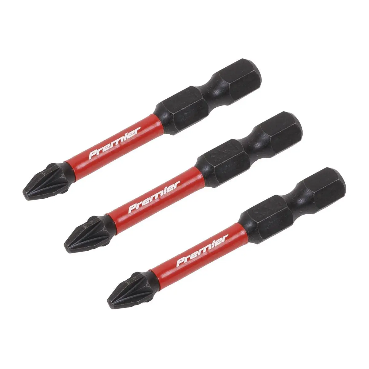 Sealey Premier Pozi #2 Impact Power Tool Bits 50mm - 3pc - Image 2