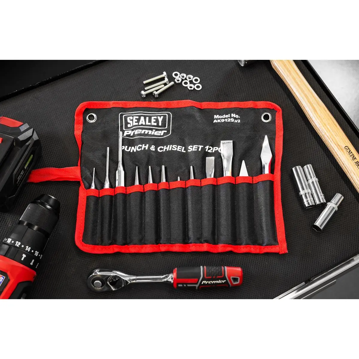 Sealey Premier Punch & Chisel Set 12pc - Image 2