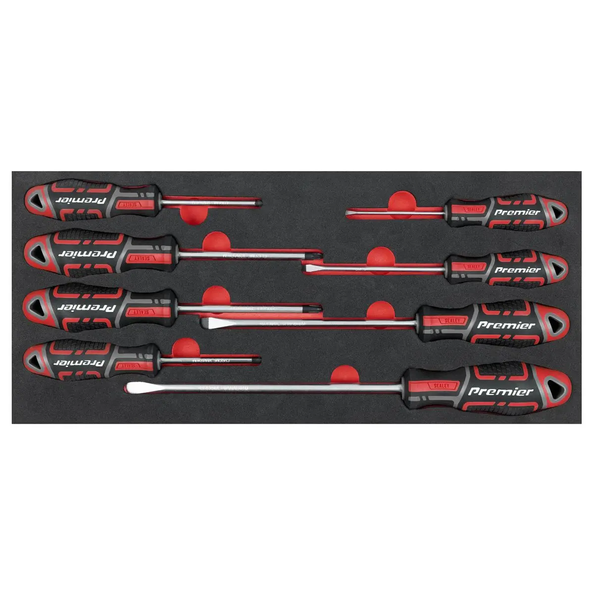 Sealey Premier Screwdriver Set with Tool Tray 8pc