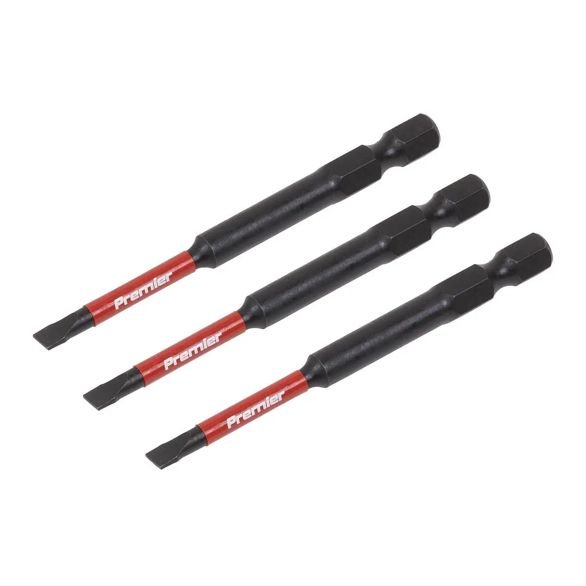 Sealey Premier Slotted 4.5mm Impact Power Tool Bits 75mm - 3pc - Image 2