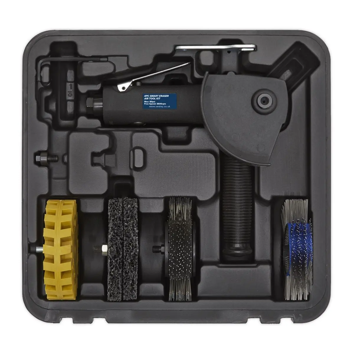 Sealey Premier Smart Eraser Air Tool Kit 4pc - Image 3