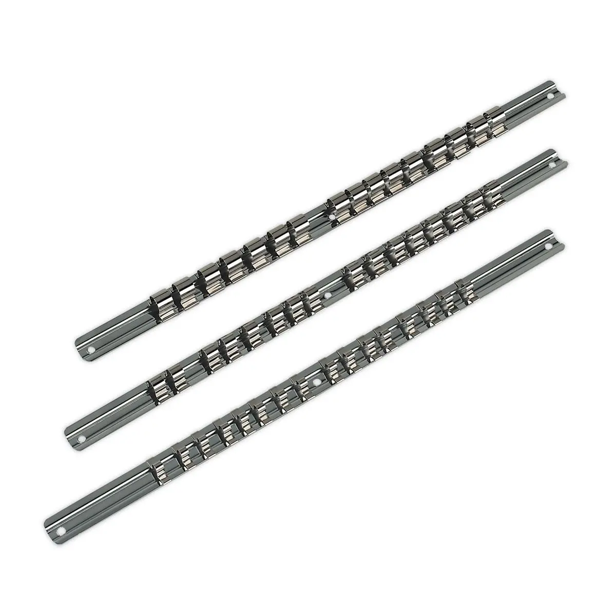 Sealey Premier Socket Retaining Rail Set 3pc 1/4", 3/8" & 1/2"Sq Drive