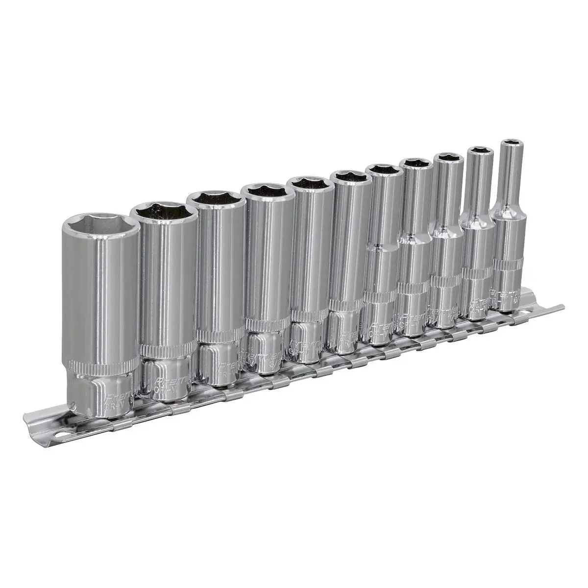 Sealey Premier Socket Set 11pc 1/4"Sq Drive Deep WallDrive® Imperial