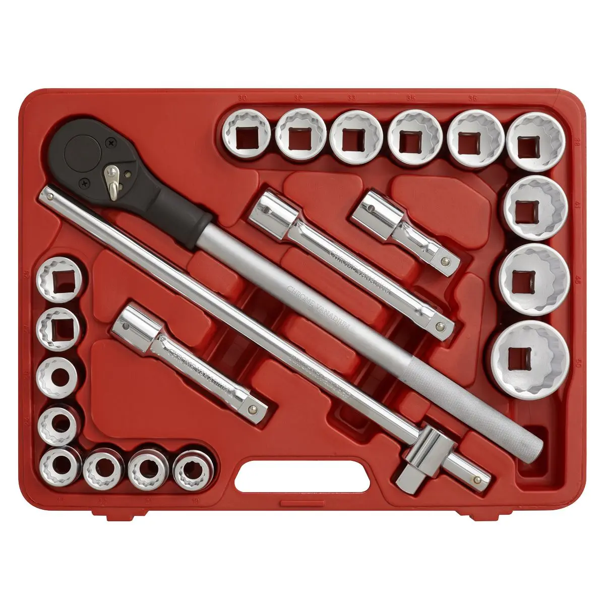 Sealey Premier Socket Set 22pc 3/4"Sq Drive 12-point WallDrive® Metric - Image 8