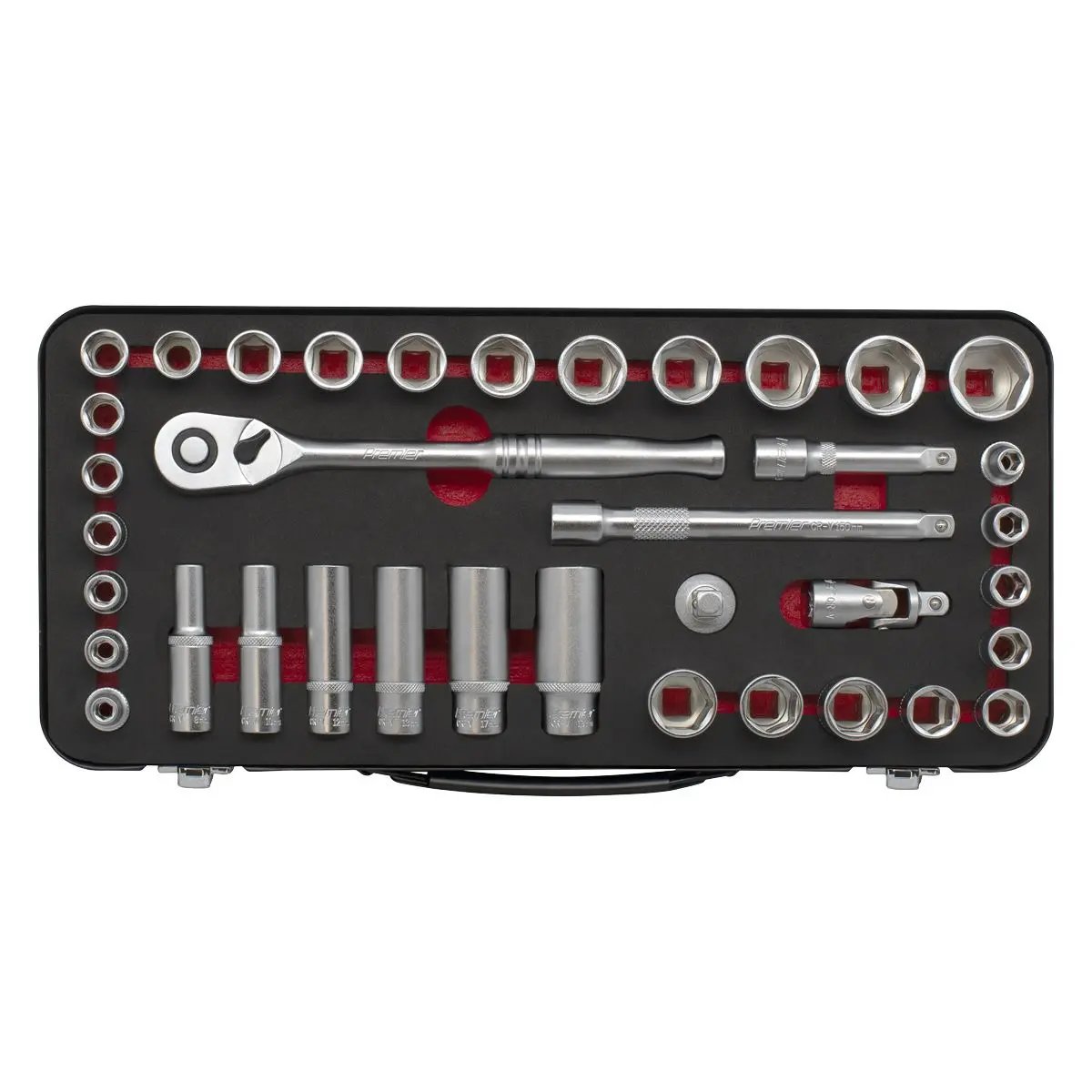 Sealey Premier Platinum Socket Set 3/8"Sq Drive 37pc - Metric/Imperial - Premier Platinum - Image 6