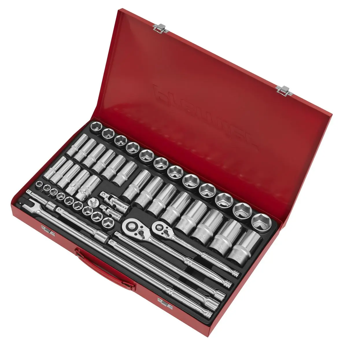 Sealey Premier Socket Set 50pc 3/8" & 1/2"Sq Drive 6pt WallDrive® - Metric - Image 6