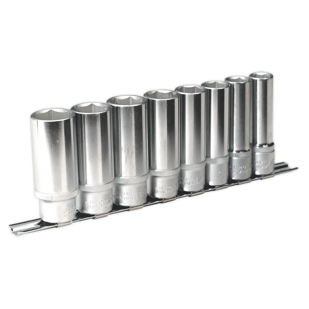 Sealey Premier Socket Set 8pc 1/2"Sq Drive 6pt Deep WallDrive® Imperial