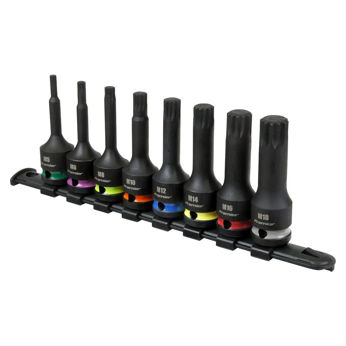 Sealey Premier Spline Impact Socket Bit Set 8pc 1/2"Sq Drive - Image 3