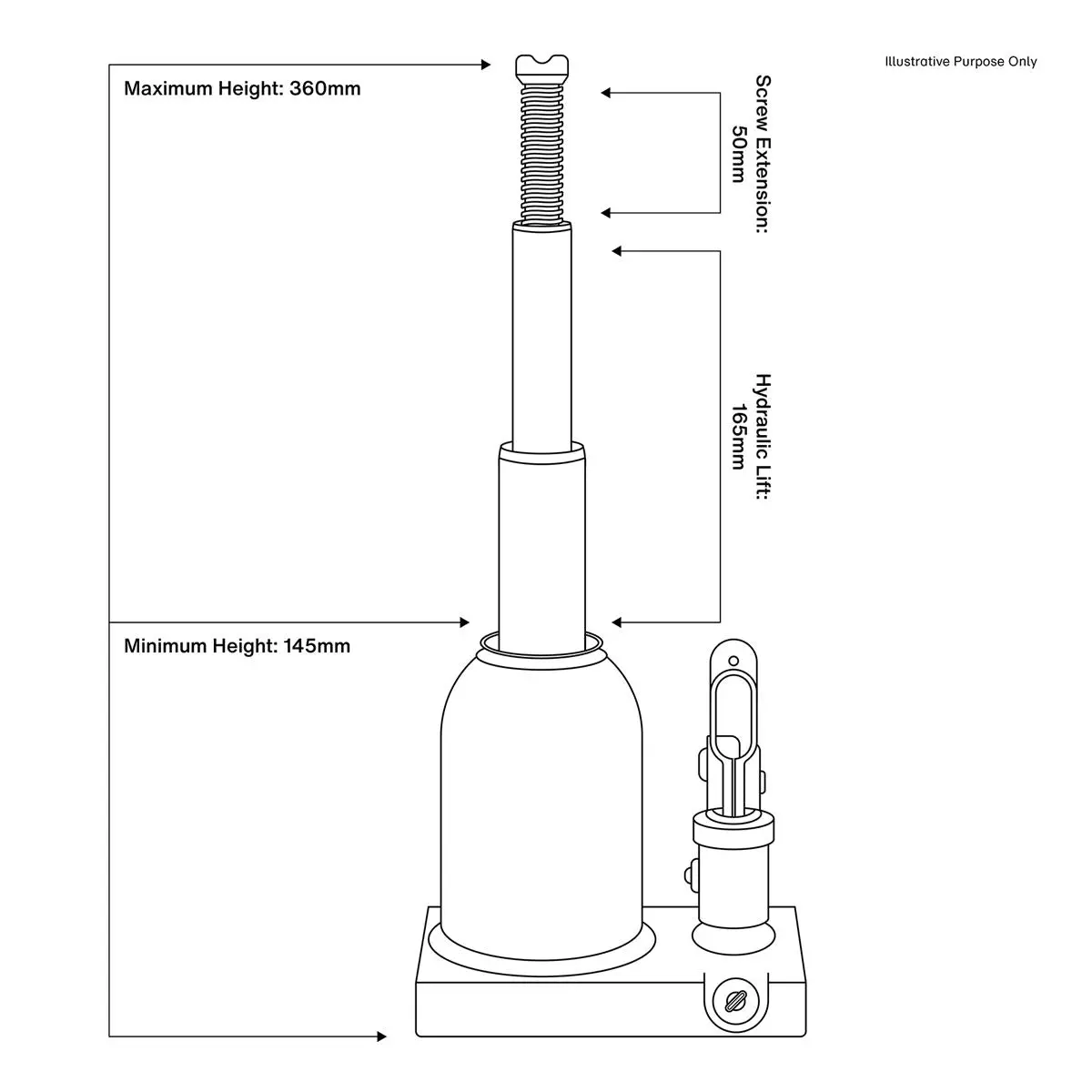 Sealey Premier Telescopic Bottle Jack 2 Tonne - Image 8