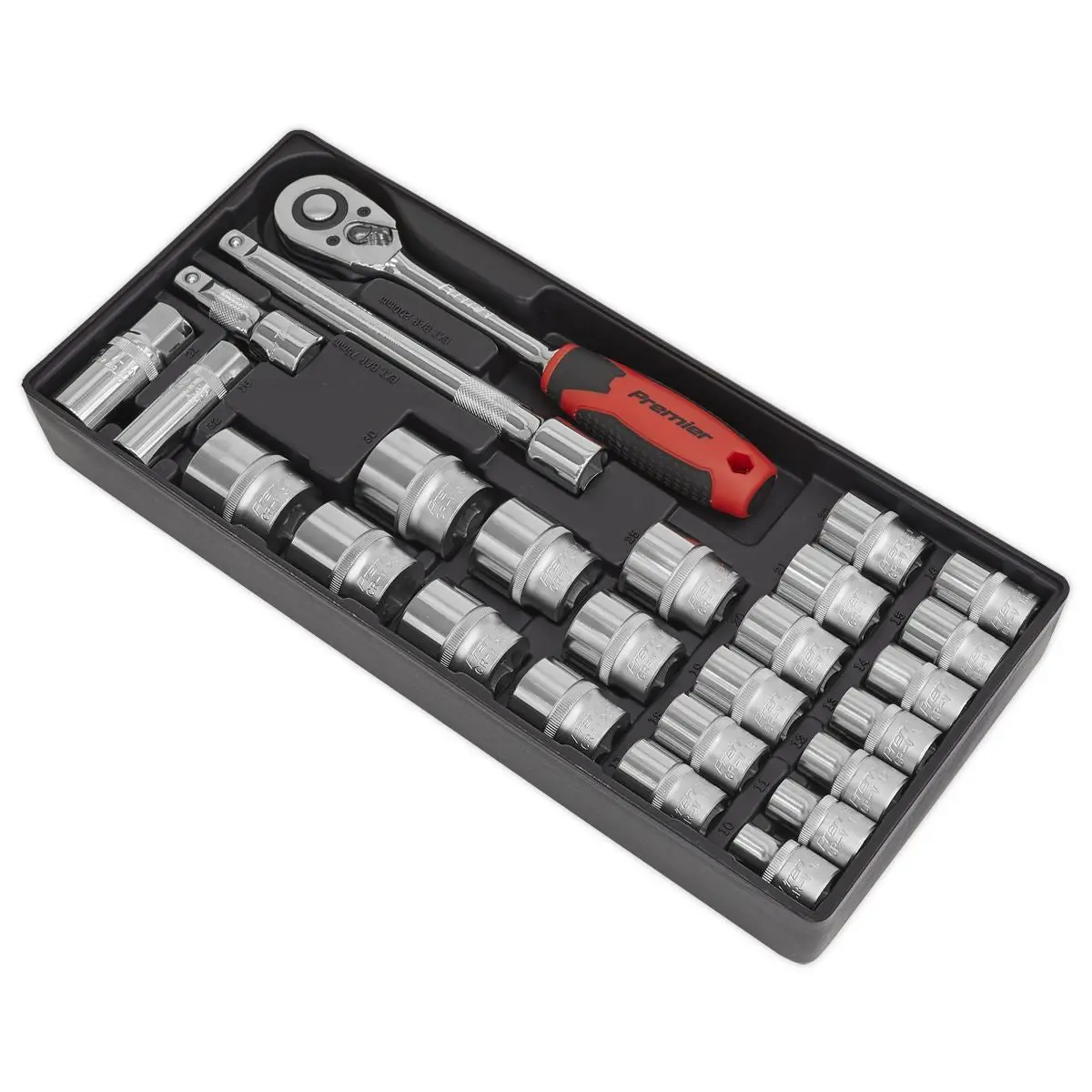 Sealey Premier Tool Tray with Socket Set 26pc 1/2"Sq Drive - Image 3