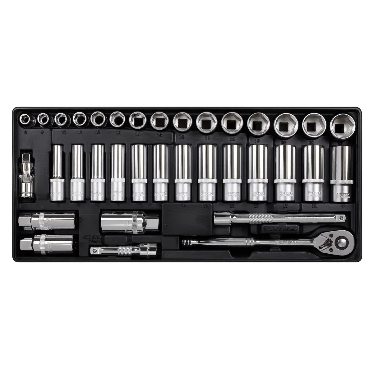 Sealey Premier Tool Tray with Socket Set 35pc 3/8"Sq Drive - Image 3