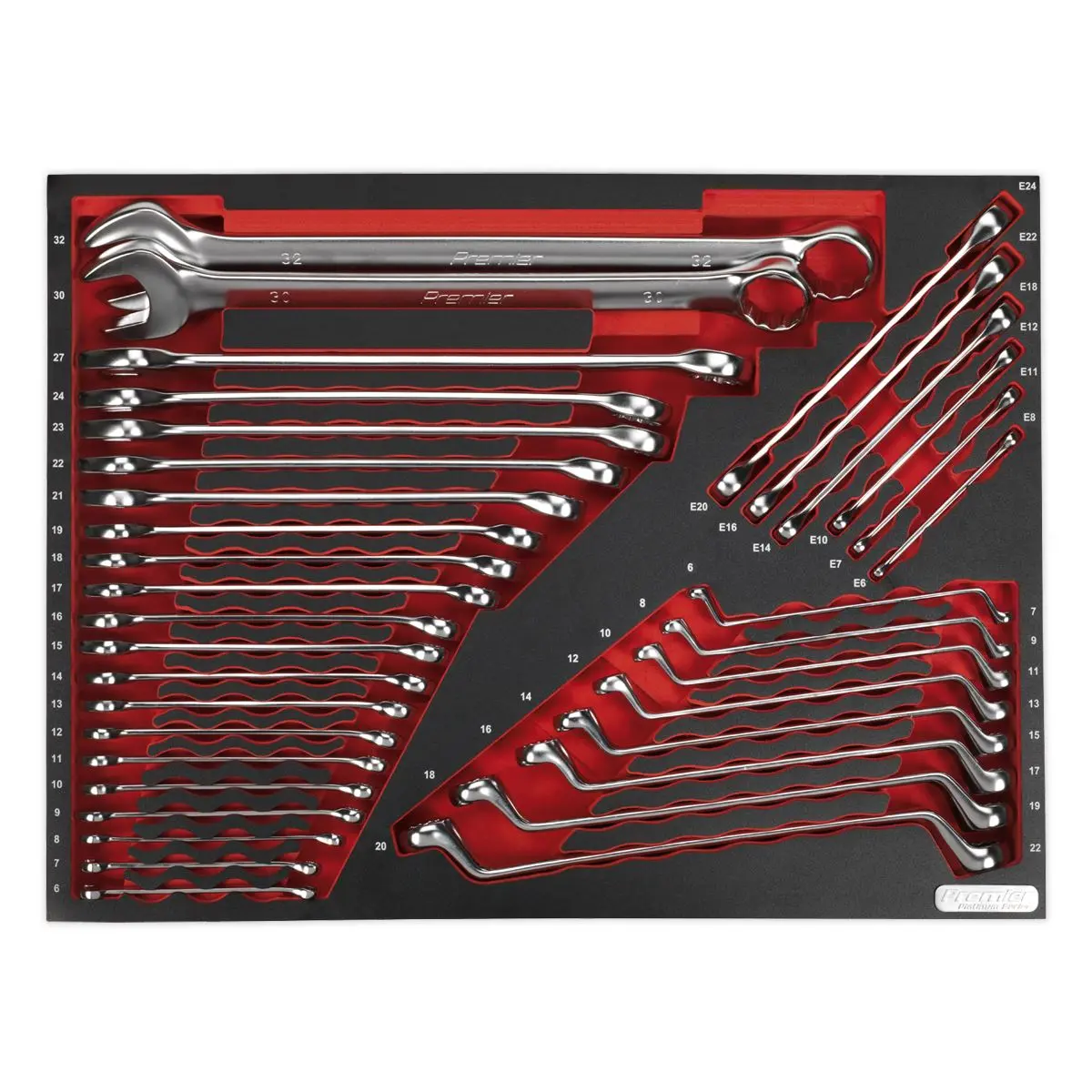Sealey Premier Platinum Tool Tray with Spanner Set 35pc - Image 3
