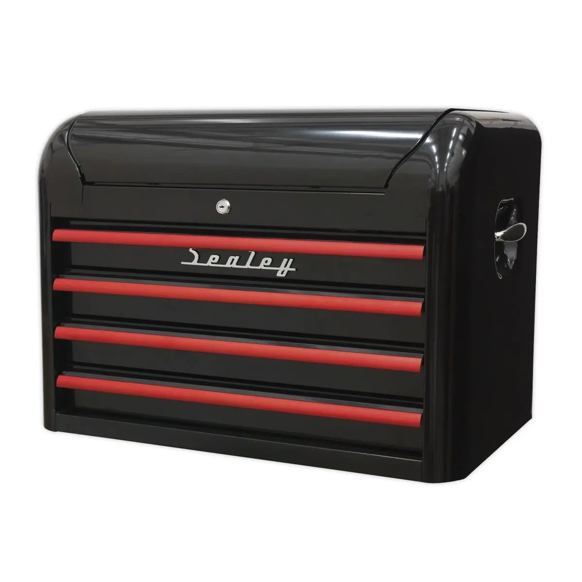 Sealey Premier Topchest 4 Drawer Retro Style - Black with Red Anodised Drawer Pulls - Image 8