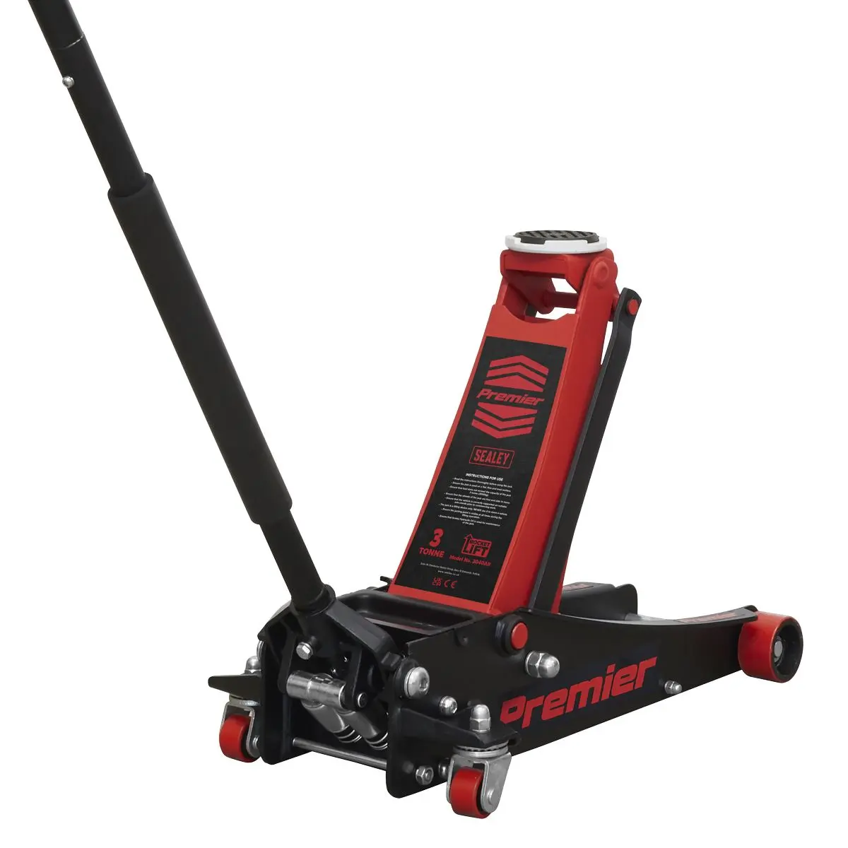 Sealey Premier Trolley Jack 3 Tonne & Axle Stands (Pair) 3 Tonne per Stand Combo - Image 5