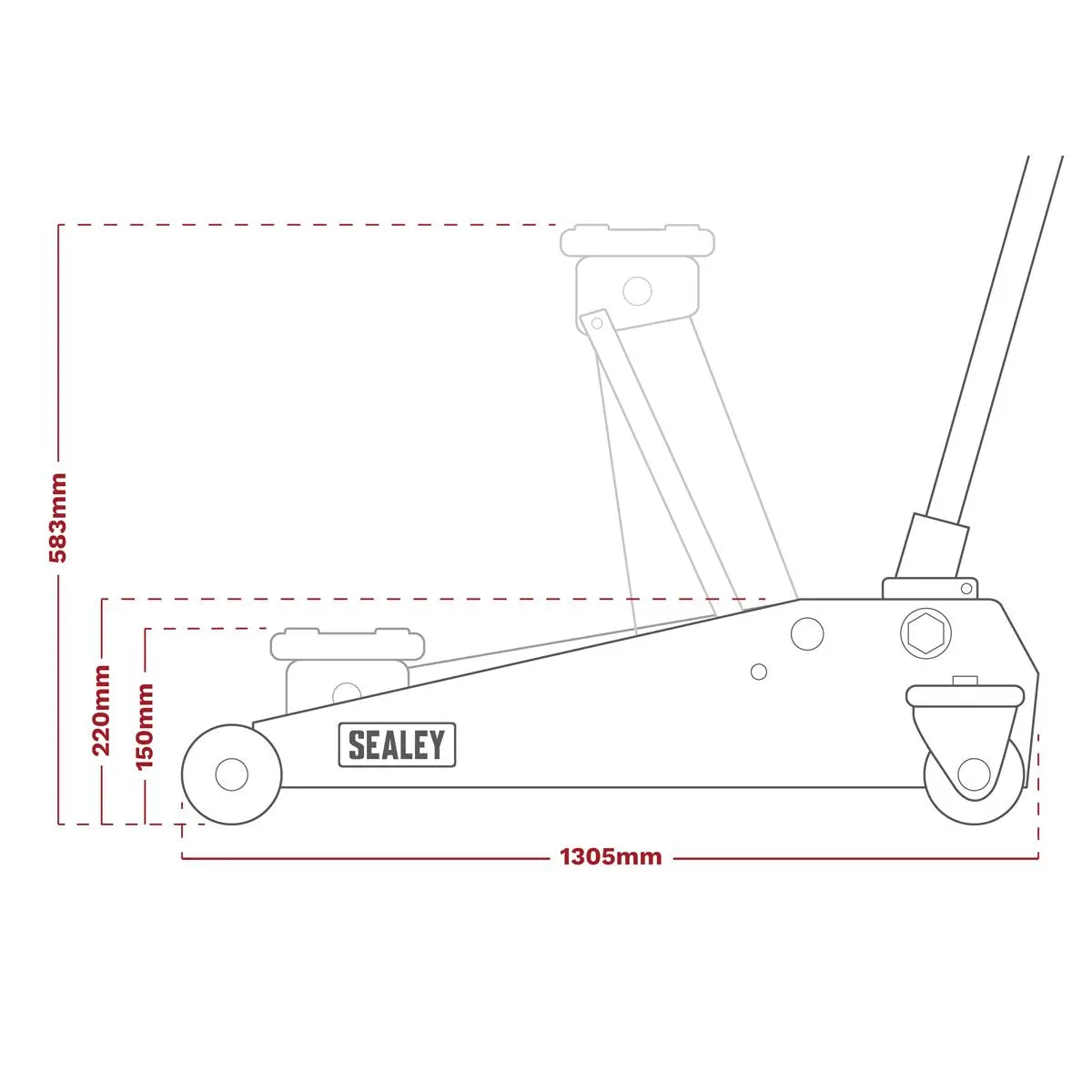 Sealey Premier Trolley Jack 5 Tonne European Style - Image 3