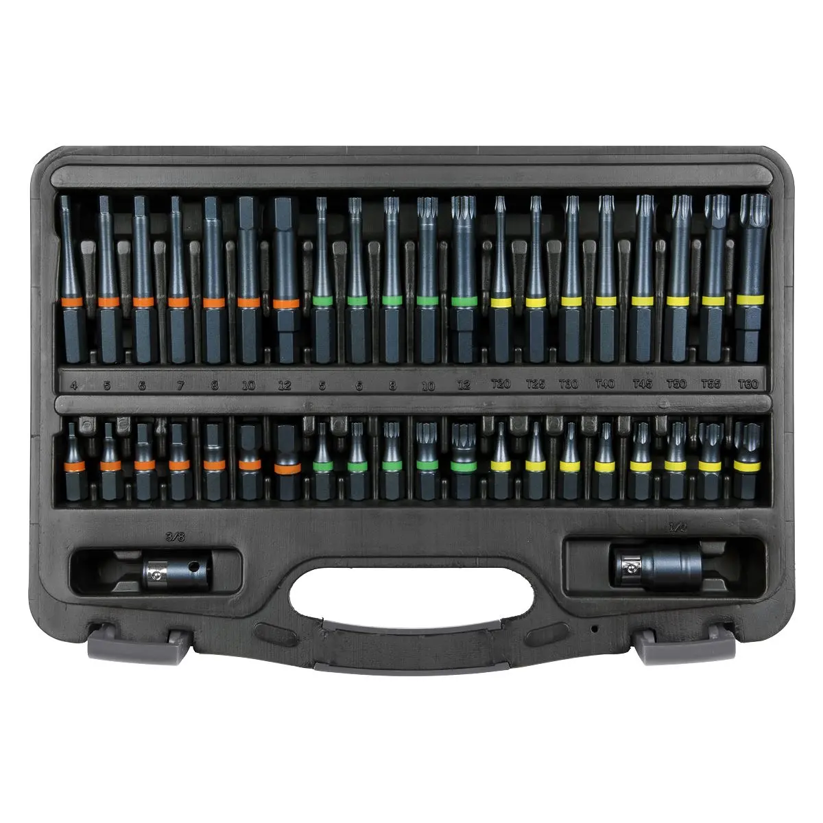 Sealey Premier TRX-Star*/Hex/Spline Bit Set Impact 42pc 3/8" & 1/2"Sq Drive - Image 7