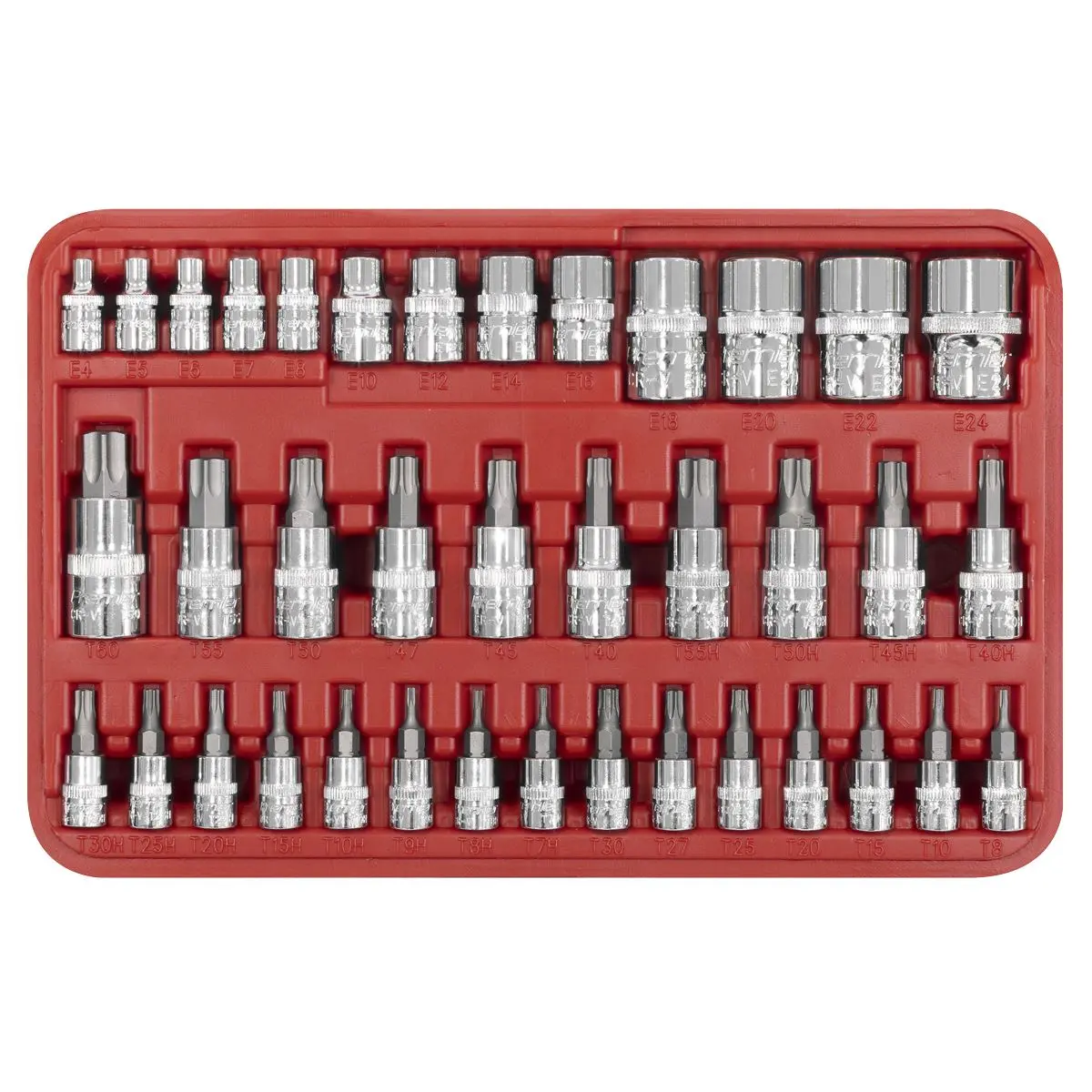 Sealey Premier TRX-Star* Socket & Security Socket Bit Set 1/4", 3/8" & 1/2"Sq Drive 38pc - Image 3