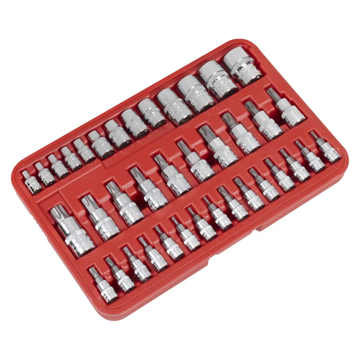 Sealey Premier TRX-Star* Socket & Security Socket Bit Set 1/4", 3/8" & 1/2"Sq Drive 38pc - Image 4