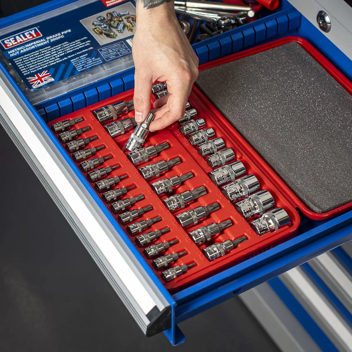 Sealey Premier TRX-Star* Socket & Security Socket Bit Set 1/4", 3/8" & 1/2"Sq Drive 38pc - Image 6
