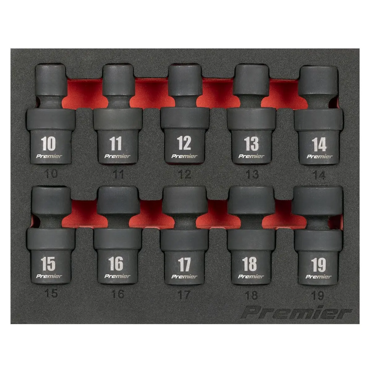 Sealey Premier Universal Joint Impact Socket Set 3/8"Sq Drive 10pc - Image 3