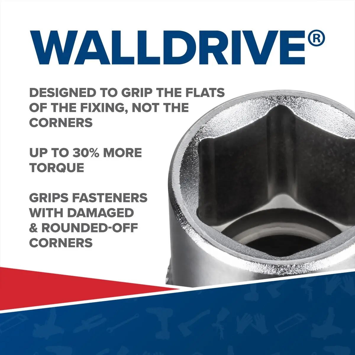Sealey Premier WallDrive® Socket 19mm Deep 3/8"Sq Drive - Image 3