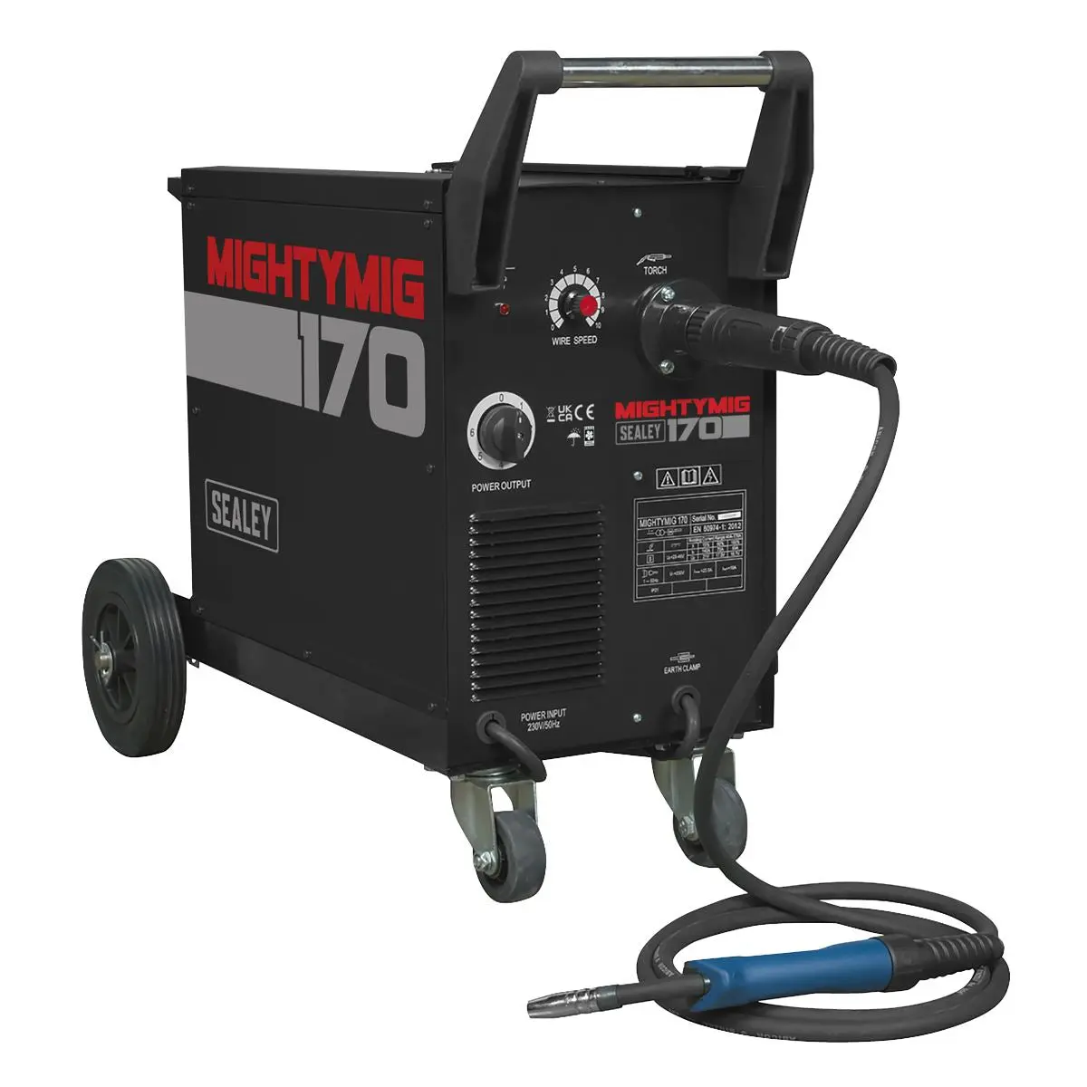 Sealey Professional Gas/Gasless MIG Welder 170A with Euro Torch - Image 4