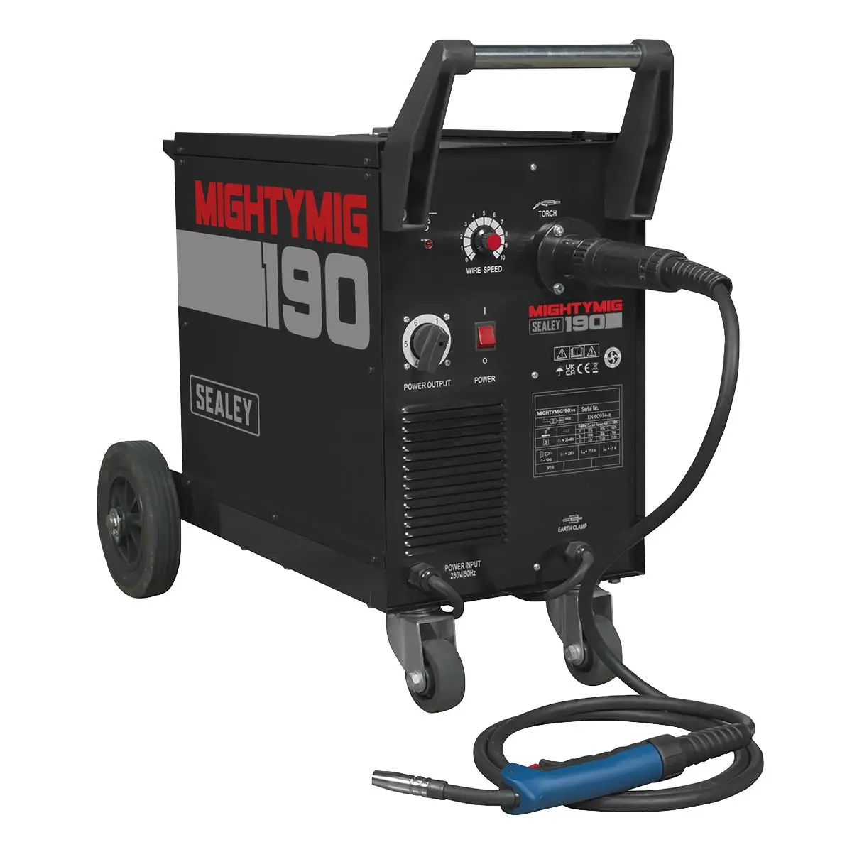 Sealey Professional Gas/Gasless MIG Welder 190A with Euro Torch - Image 3