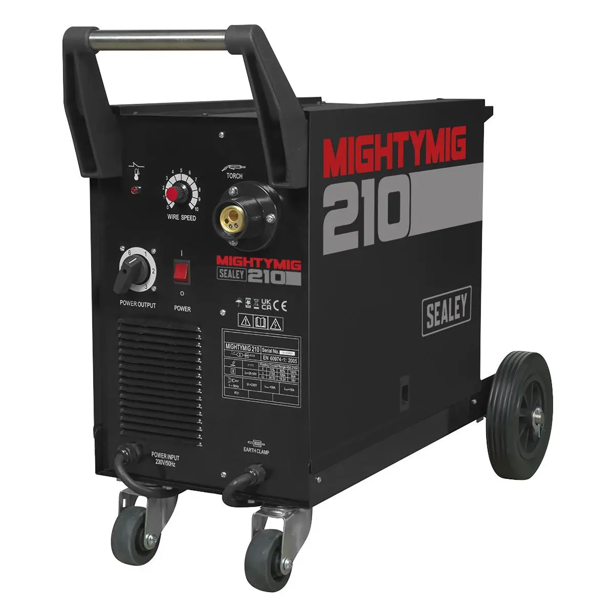 Sealey Professional Gas/Gasless MIG Welder 210A with Euro Torch - Image 3