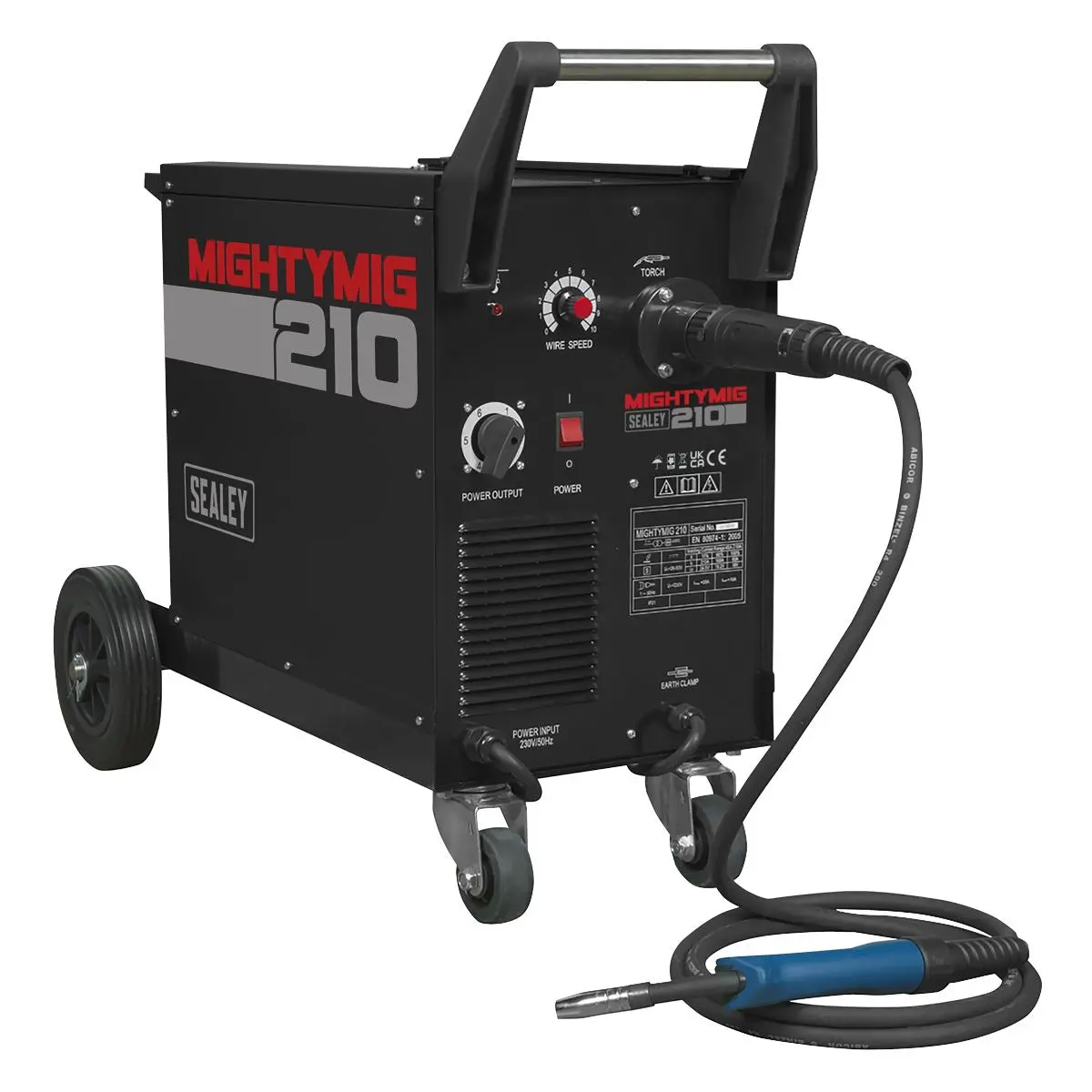 Sealey Professional Gas/Gasless MIG Welder 210A with Euro Torch - Image 4