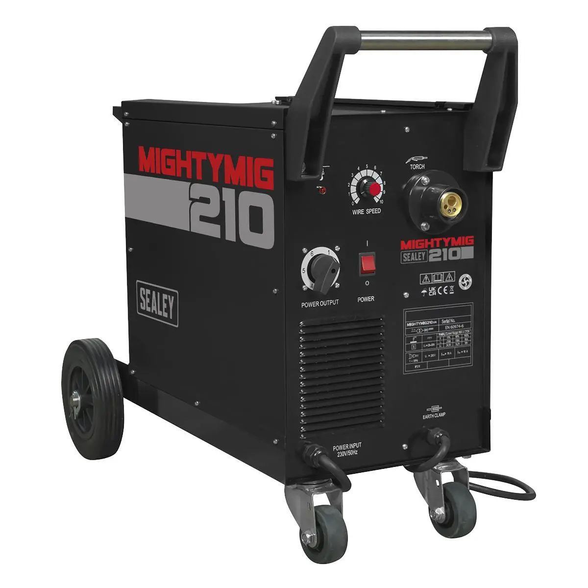 Sealey Professional Gas/Gasless MIG Welder 210A with Euro Torch - Image 8