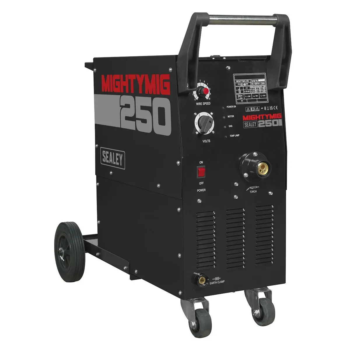 Sealey Professional Gas/Gasless MIG Welder 250A with Euro Torch - Image 4