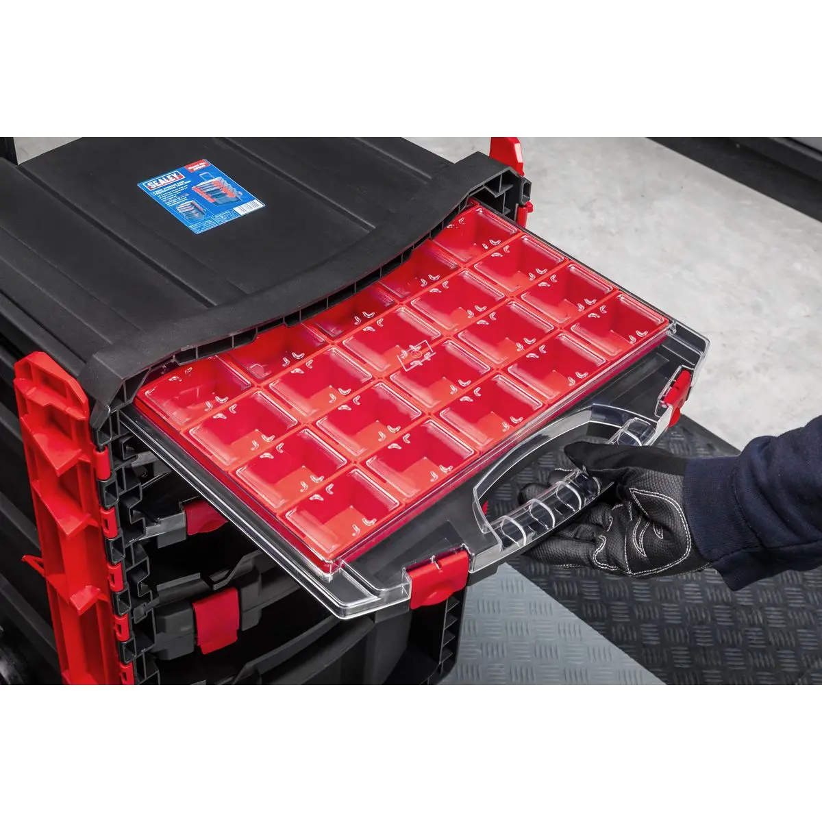 Sealey Professional Mobile Toolbox with 5 Removable Storage Cases - Image 2
