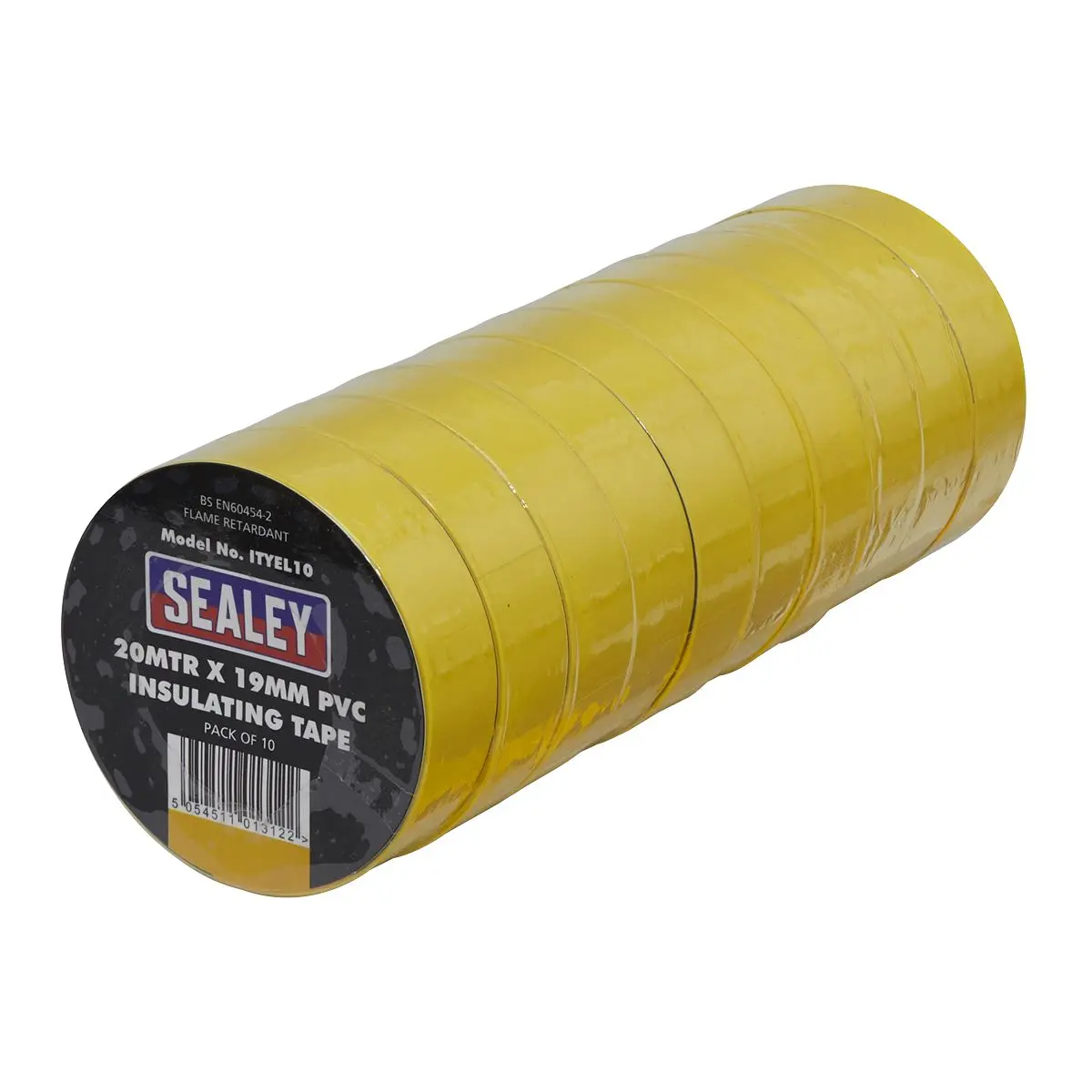 Sealey PVC Insulating Tape 19mm x 20m Yellow Pack of 10 - Image 2