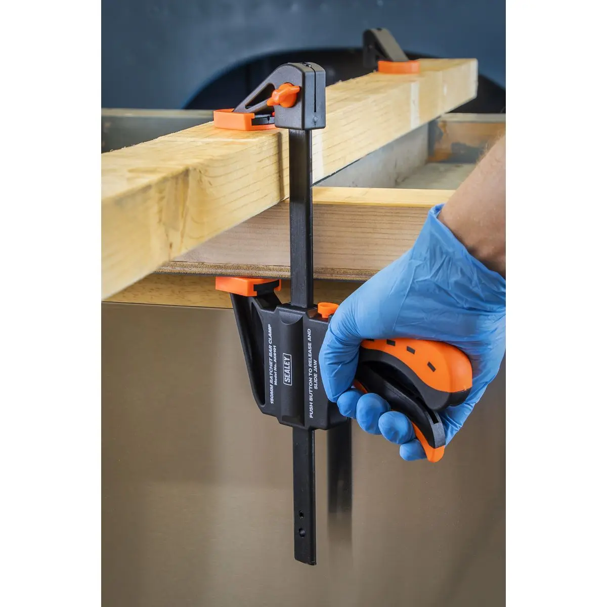 Sealey Ratchet Bar Clamp 150mm 4pc Set - Image 8