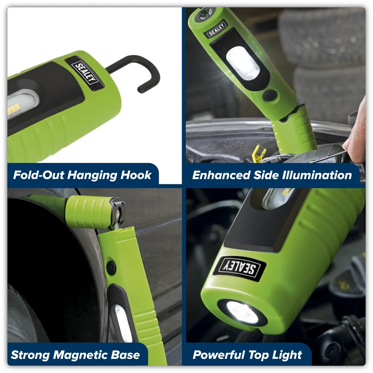 Sealey Rechargeable 360° Inspection Light 4W & 3W SMD LED - Green - Image 17