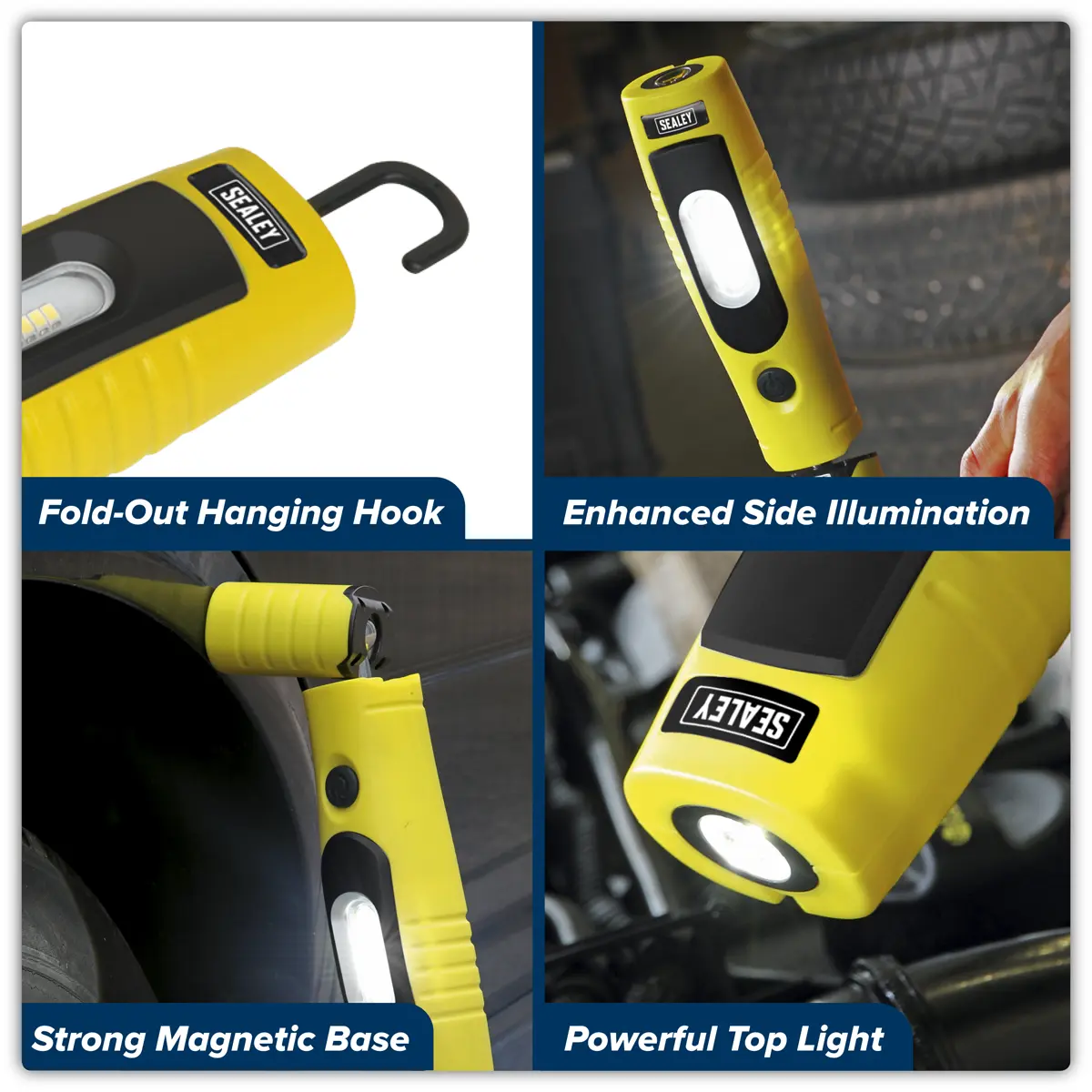 Sealey Rechargeable 360° Inspection Light 4W & 3W SMD LED - Yellow - Image 20