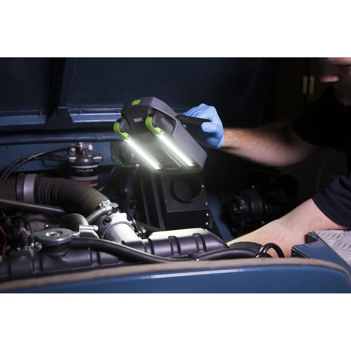 Sealey Rechargeable Floodlight/Folding Inspection Light Docking Station Kit - Image 11