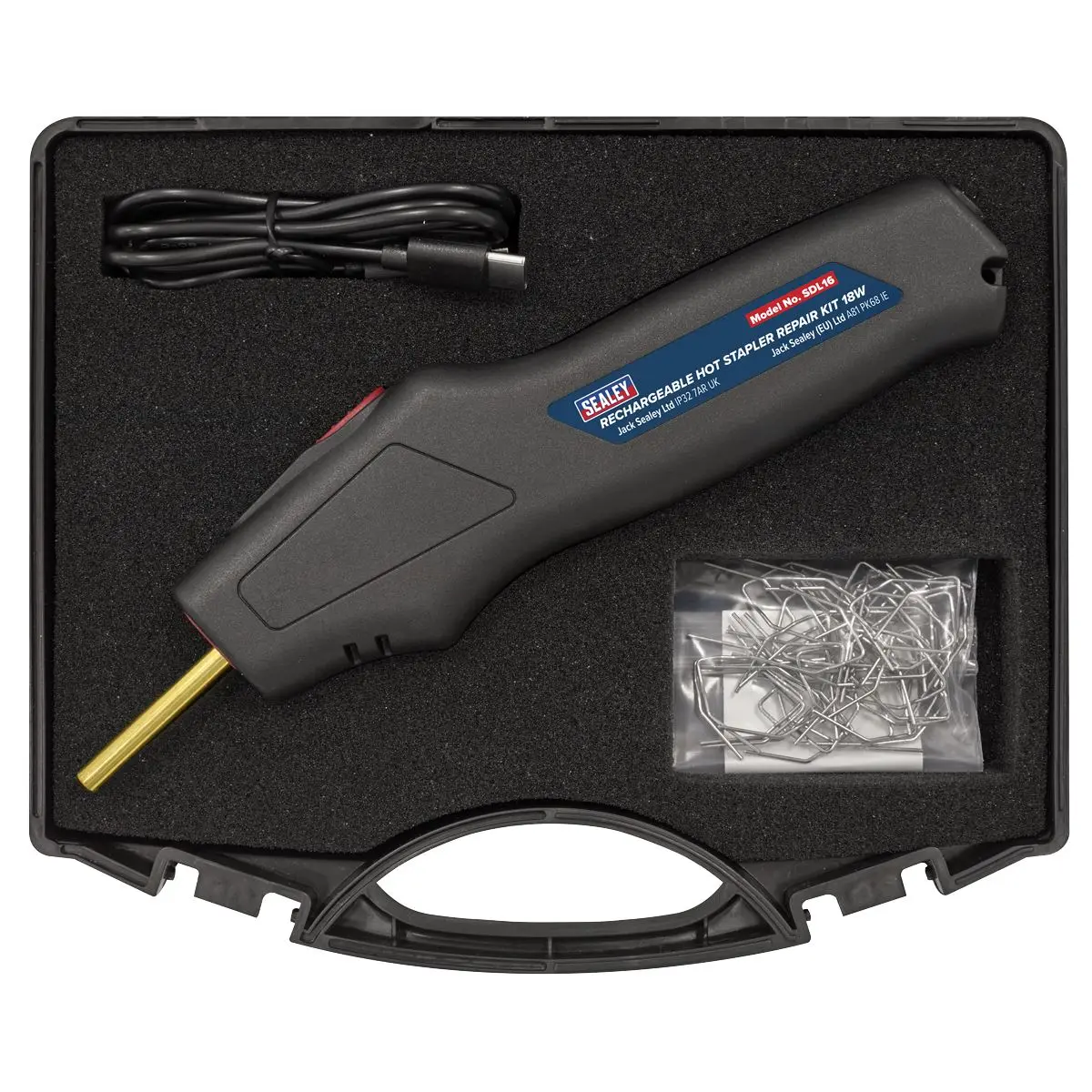 Sealey Rechargeable Hot Stapler Repair Kit 18W - Image 2