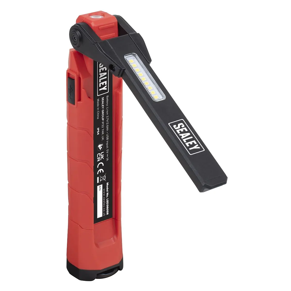 Sealey Rechargeable 360° Inspection Light 10W & 2 x 4W SMD LED Red - Image 7