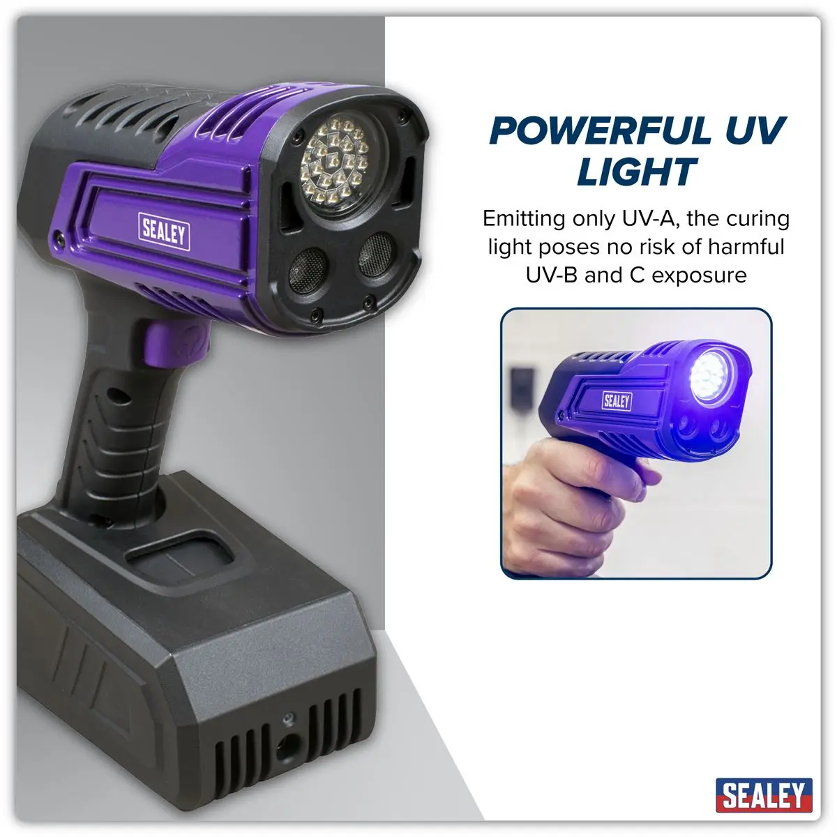 Sealey Rechargeable Inspection UV Curing Light Kit 66W - Image 13