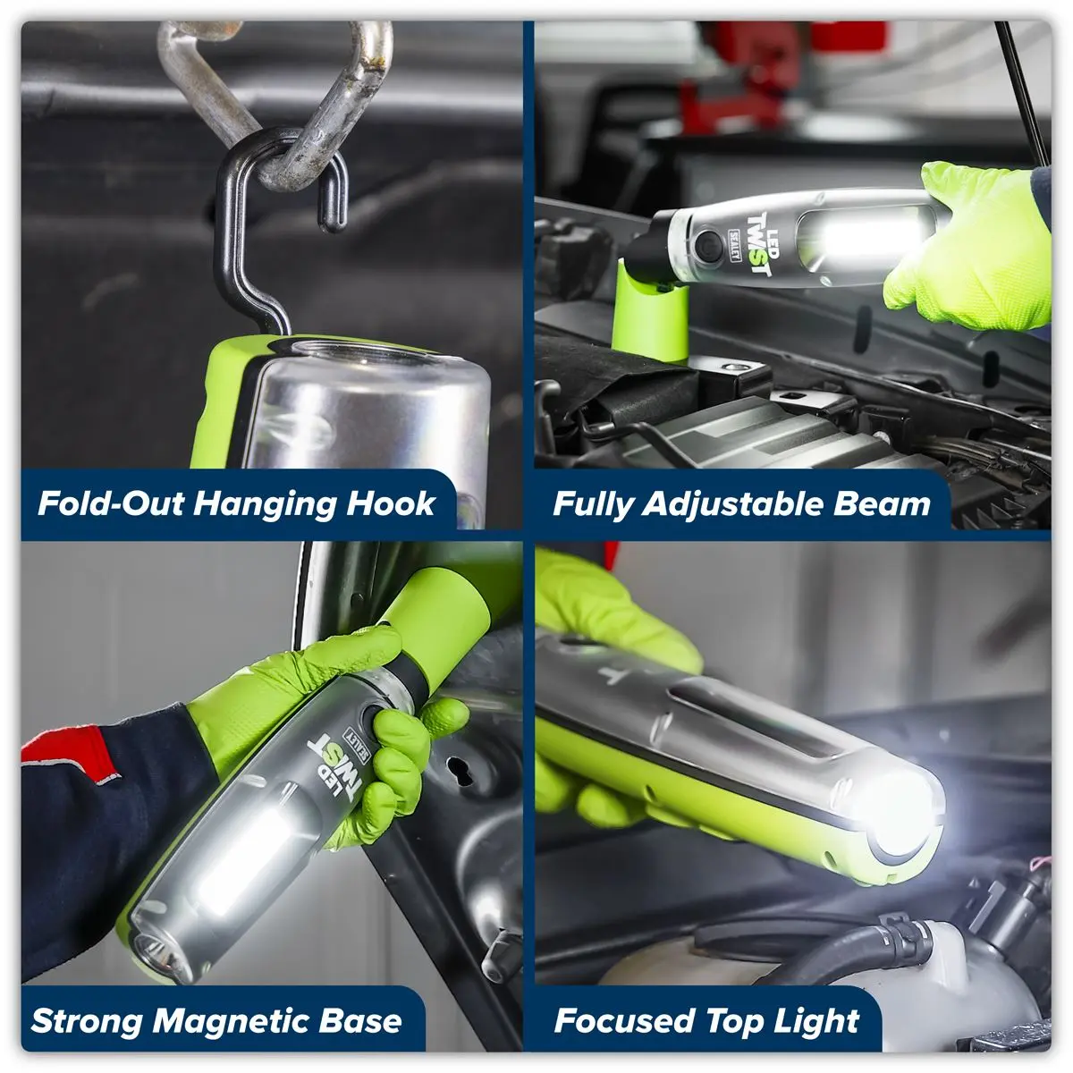 Sealey Rechargeable LED Twist® Inspection Light 20W COB + 3W SMD, 3000lm, Magnetic Base & Power Bank - Image 12