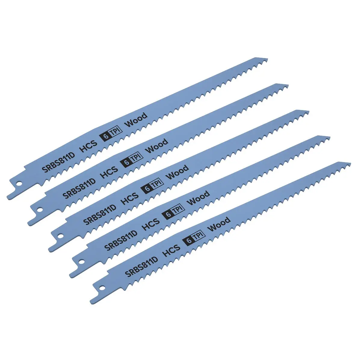 Sealey Reciprocating Saw Blade Clean Wood 200mm 6tpi - Pack of 5 - Image 3