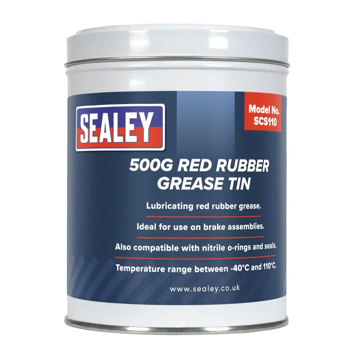 Sealey Red Rubber Grease 500g Tin - Image 2