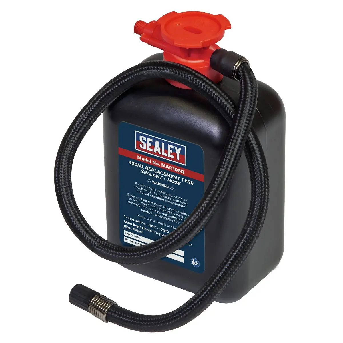 Sealey Replacement Tyre Sealant 450ml & Hose - Image 2