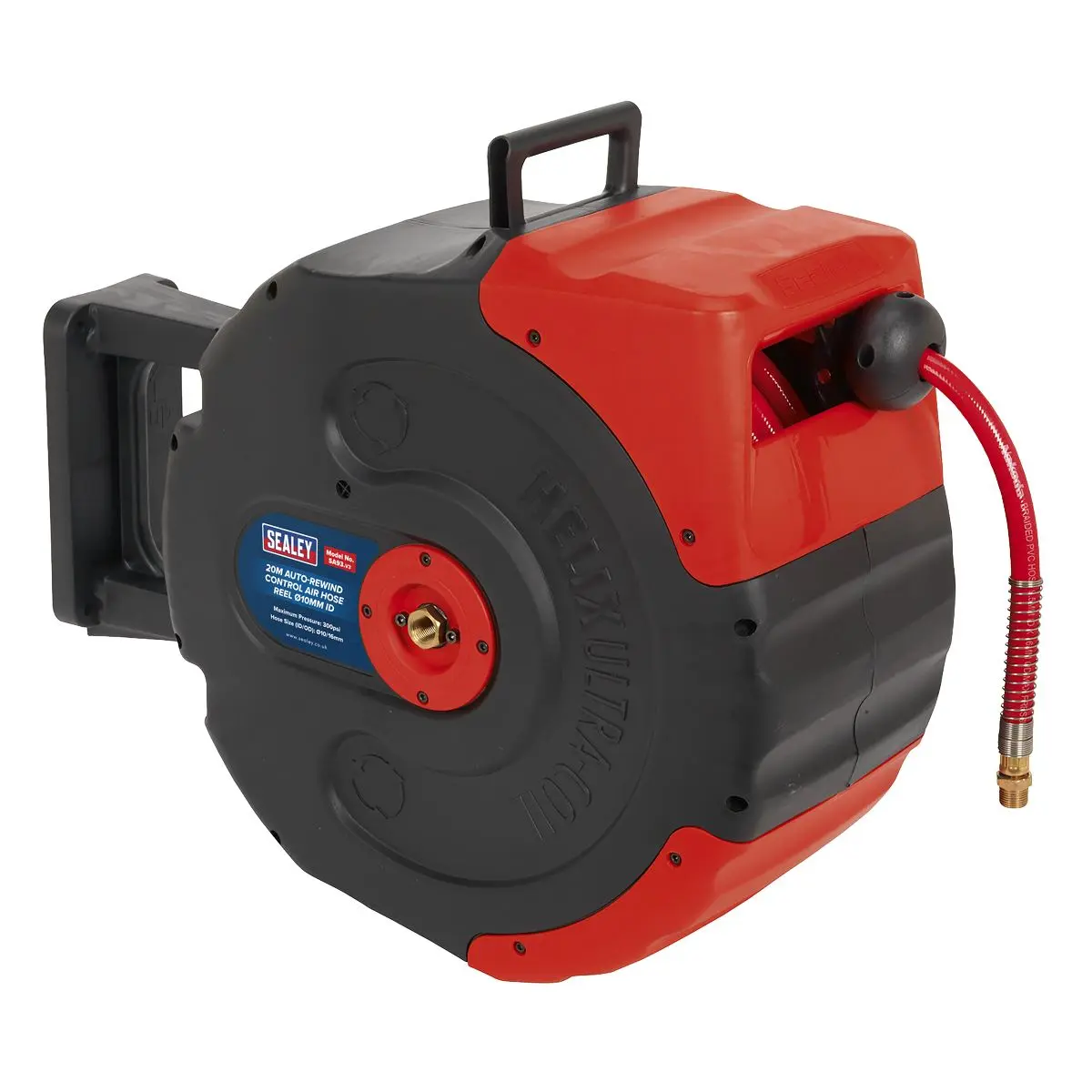 Sealey Auto-Rewind Control Air Hose Reel 20m Ø10mm ID