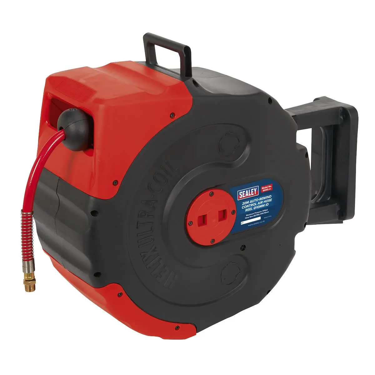 Sealey Auto-Rewind Control Air Hose Reel 20m Ø10mm ID - Image 2