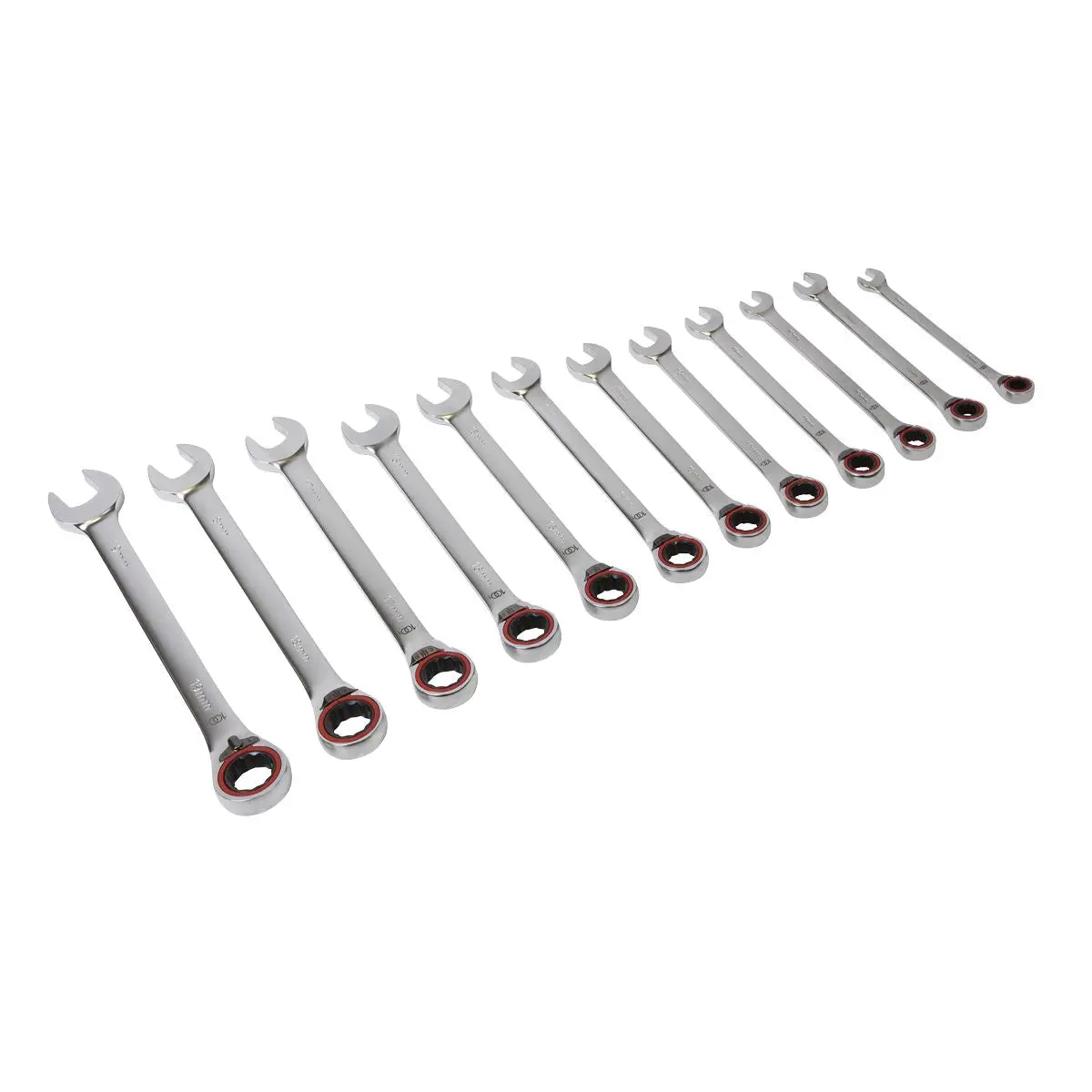 Sealey Reversible Ratchet Combination Spanner Set 12 Piece 8-19mm 100 Tooth Premier - Image 5