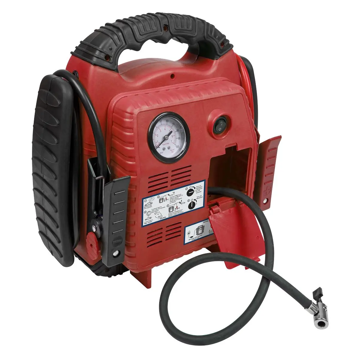 Sealey RoadStart® Emergency Jump Starter with Air Compressor 12V 900 Peak Amps - Image 4
